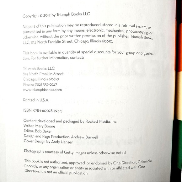 ONE DIRECTION Pop Boy Band The Big Book Mary Boone 2012 Hardcover Unread VGC! - Picture 3 of 10